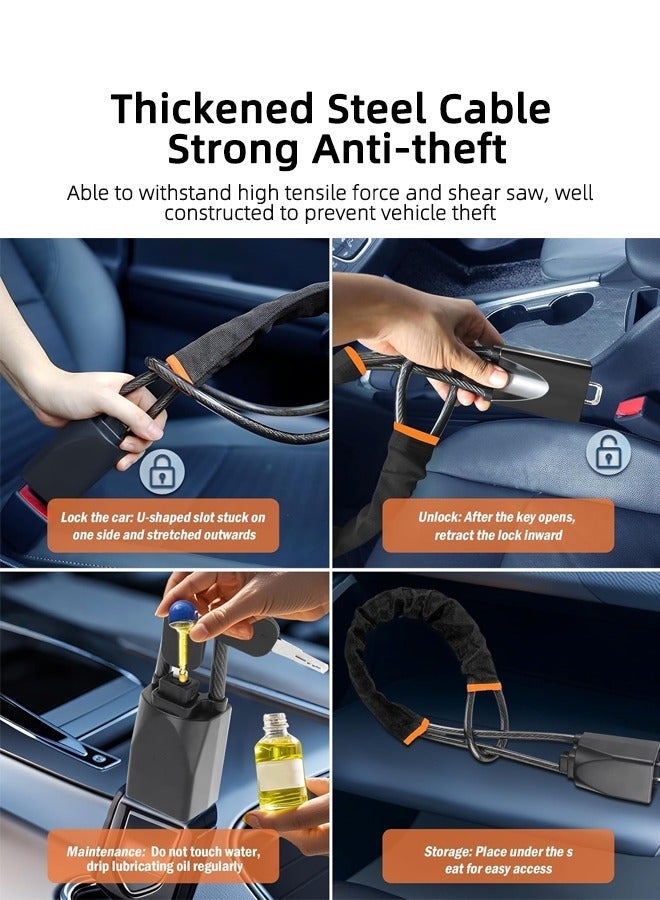 Bukela Car Steering Wheel Seat Lock, Car Anti-Theft Lock Device, Automobile Steering Wheel Steering Lock, Car Security Steering Lock with 3 Keys for Car Truck SUV Van - Image 5